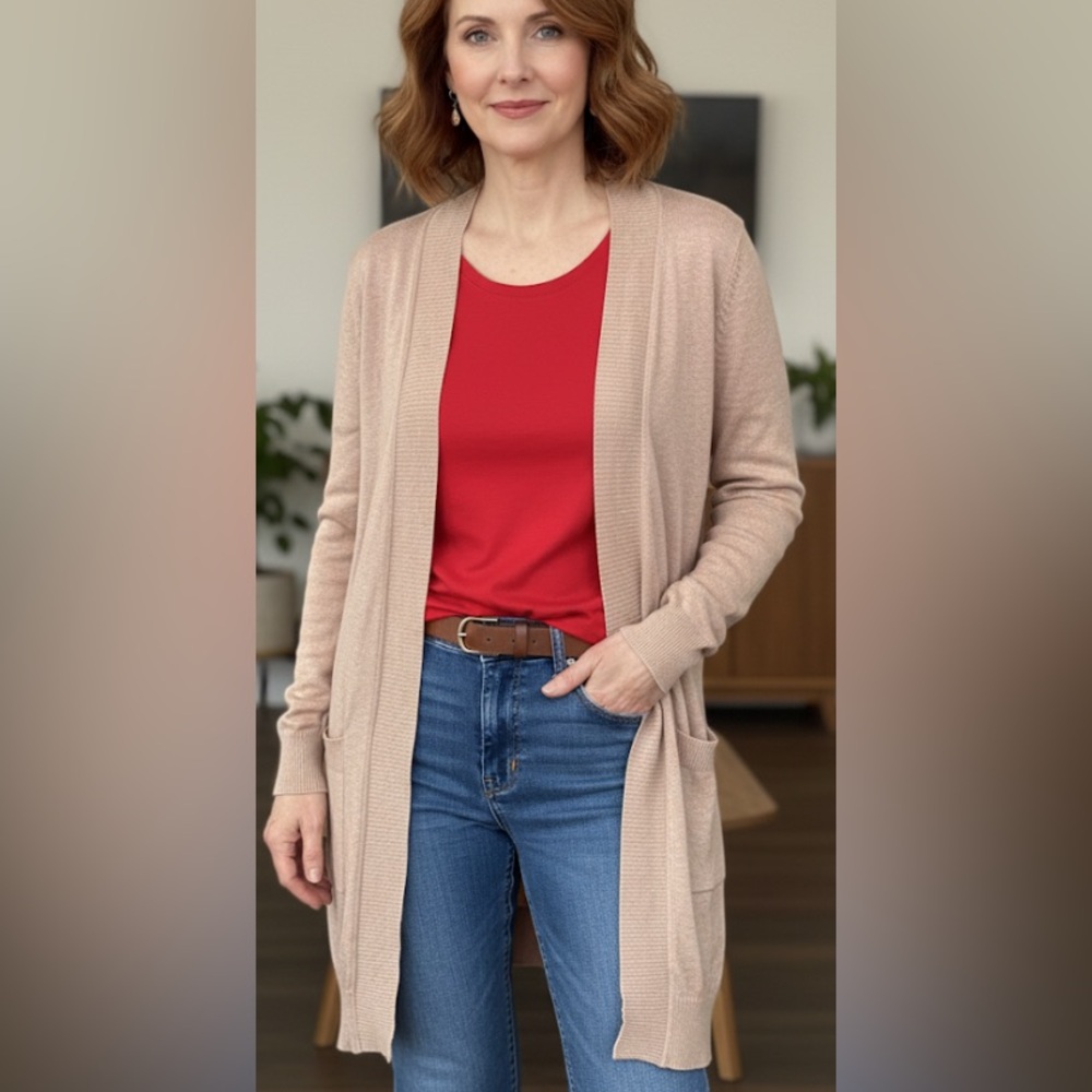 Elegant Ciela designed in California Beige Women's Sweater Cardigan XL